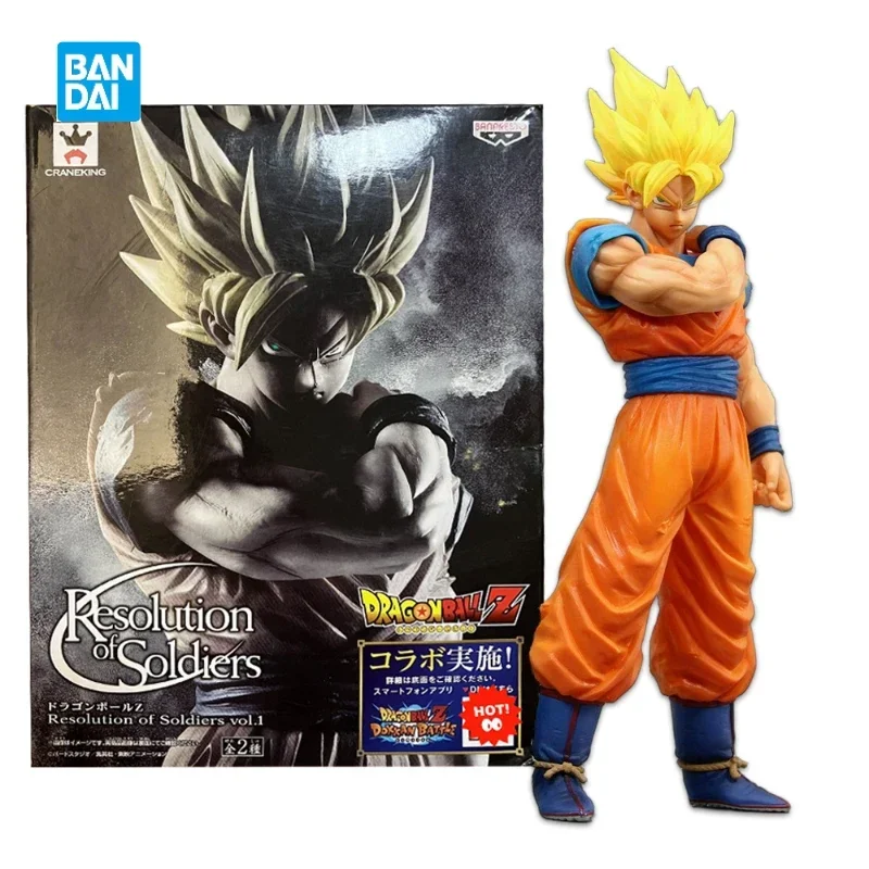 In Stock Bandai Banpresto Dragon Ball Son Goku Figure Warrior's Awakening Super Saiyan Model Collection Aciton Figure Toys Gifts