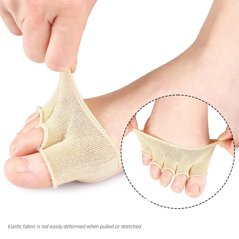 1/10Pairs Five Finger Socks Pads Toe Separator Half Toe Socks Five Toes Separator Foot Alignment Pain Relief Foot Care