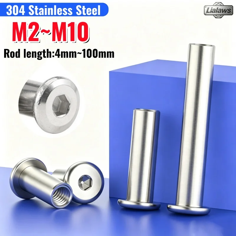 Large Flat Hex socket Furniture Rivet Nut 304 Stainless Steel Furniture Table Cot Bed Sleeve Insert Nut M2 M3 M4 M5 M6 M8 M10
