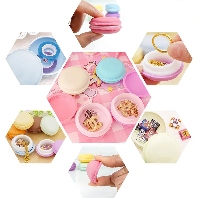 8pcs/16pcs Mini Macaron Pill/Jewelry Box Storage Organizer Earphone Macaron Container Multiuse Case Candy/Gift Box Wedding Decor