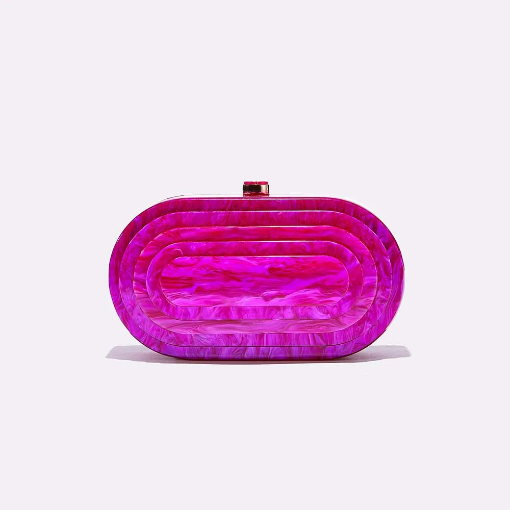 Retro European American Style Spliced Horizontal Square Evening Bag Trendy Acrylic Shoulder Chain Bag Women's Mobile Phone Pouch