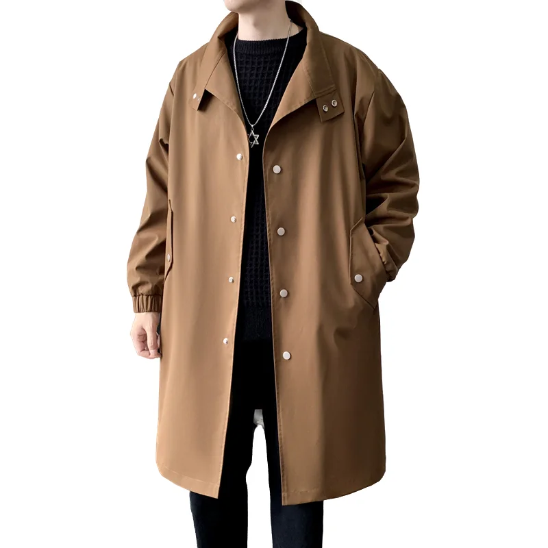 

Trendy Men's Overcoat Autumn Long-Sleeve Fashionable Casual Style Trench Coat Comfortable and Simple Multi-purpose Men Jacket