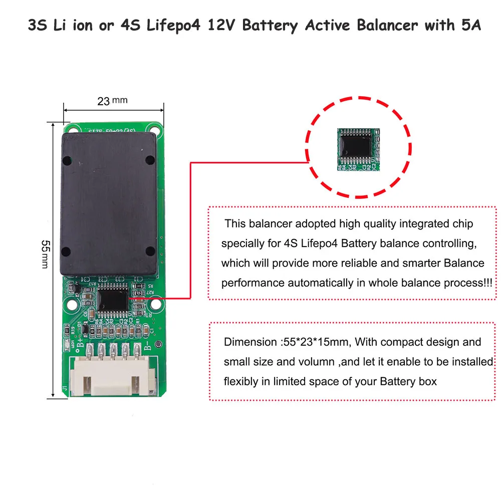 Battery active battery Balancer 3S 4S 8S 10S 12S 13S 14S 15S 16S 20S 24S Lifepo4 battery equalizer 12V 24V 36V 48V 60V balance