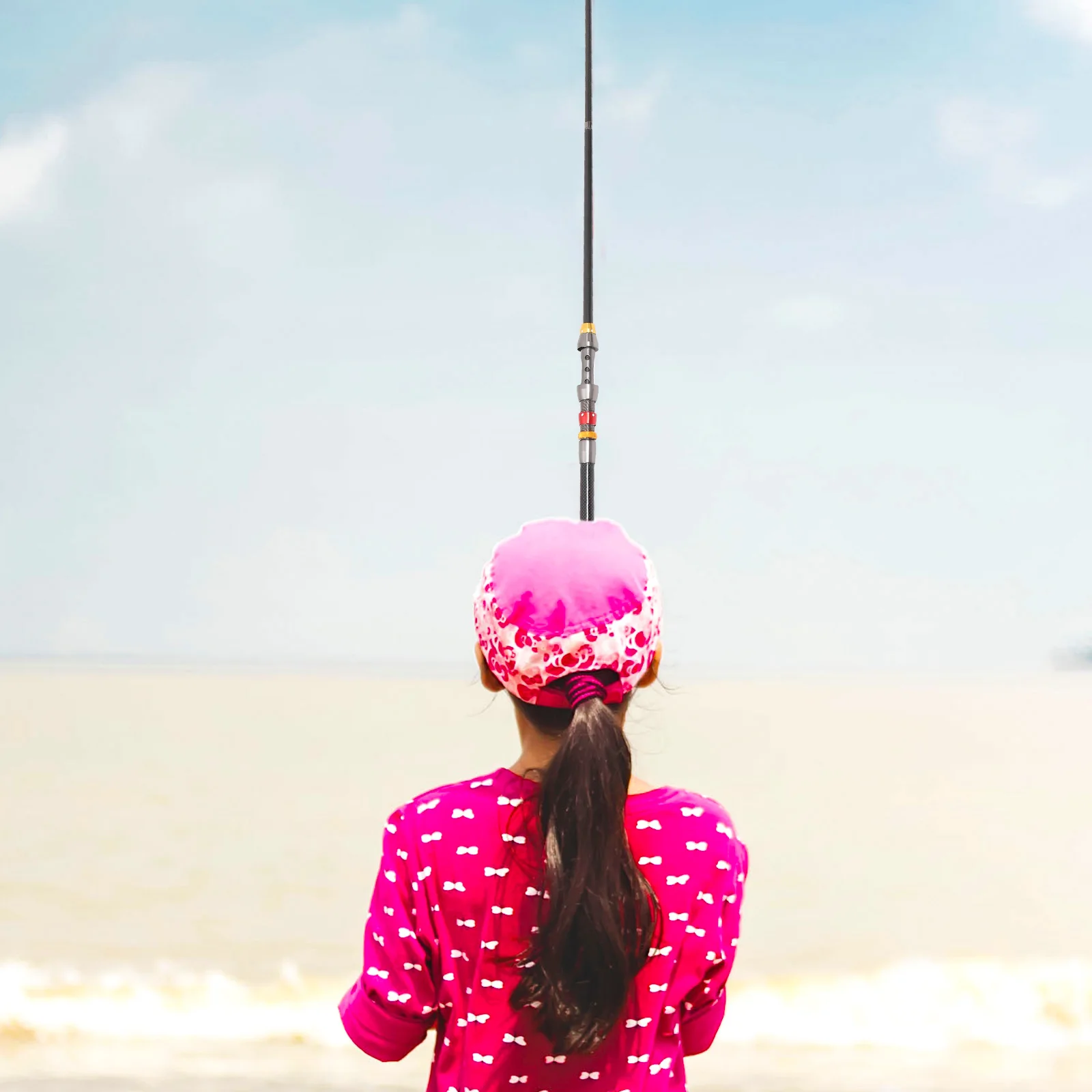 

1.8m Portable Retractable Fishing Rod Sturdy Construction Eva Handle Comfortable Grip Magnetizing Metal Ring Fishing Lover Gift