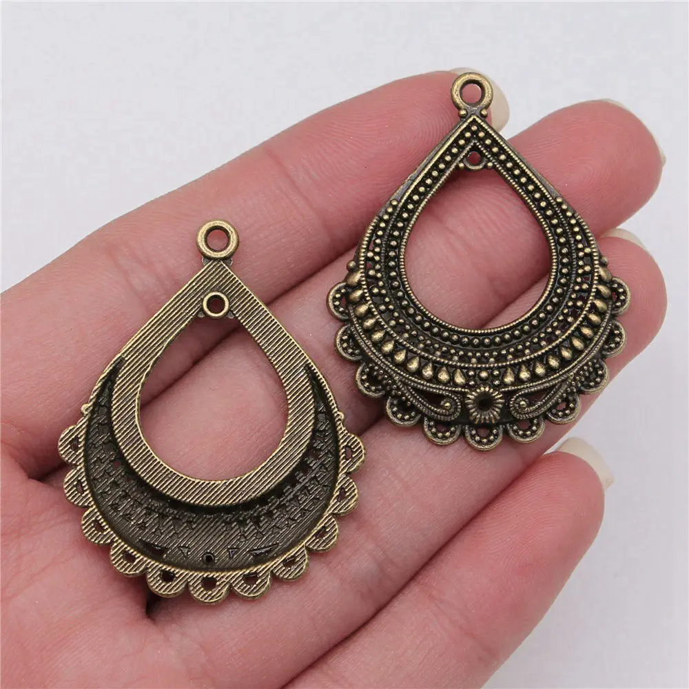 Accessories Parts Hollow Water Drop Earring Connector Trend Jewellery