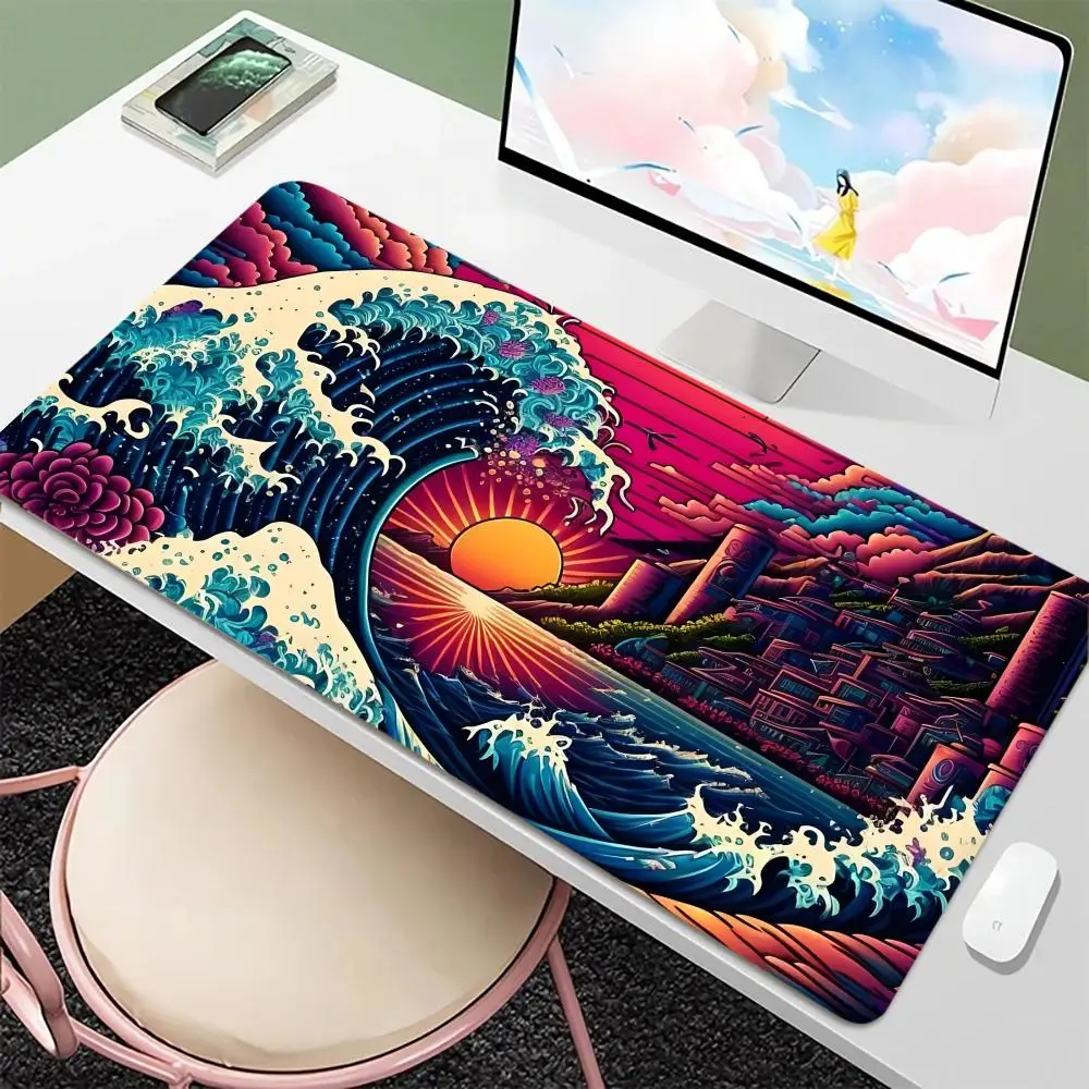 Sunset Wave Art Mouse Pad Large Gaming MousePad Anti-Slip Rubber Extended Desk Mat HD Gamer Office Computer Accessories Deskmat