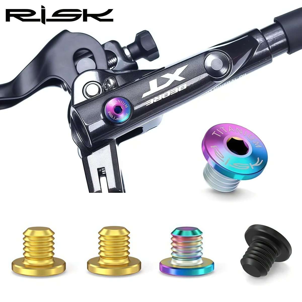 RISK Titanium Integrated / Split Bike Disc Brake Lever Master Cylinder Cap & Bleed Port Bolts For SHIMANO XT/XTR/M615/M785/M8000