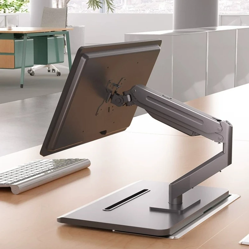 No Drill Gas Spring Monitor Arm Riser Rotatable Lift Bracket Desktop Mount PC Screen Holders Ergonomic Office Display Support
