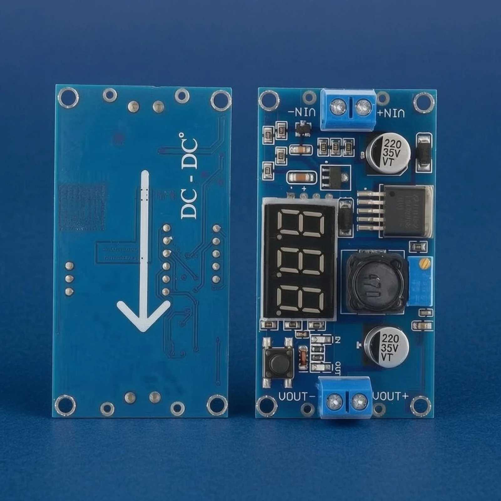 Adjustable LM2596 Power Module Onboard Voltmeter LM2596 Buck Converter DC-DC Buck Module LED Display
