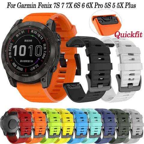 26 22 20mm 실리콘 시계 밴드 스트랩 Garmin Epix 2 Fenix ​​7X 7 7S 6X 6 6S Pro 5 5X 5S 3HR 스마트 시계 QuickFit 팔찌 Correa