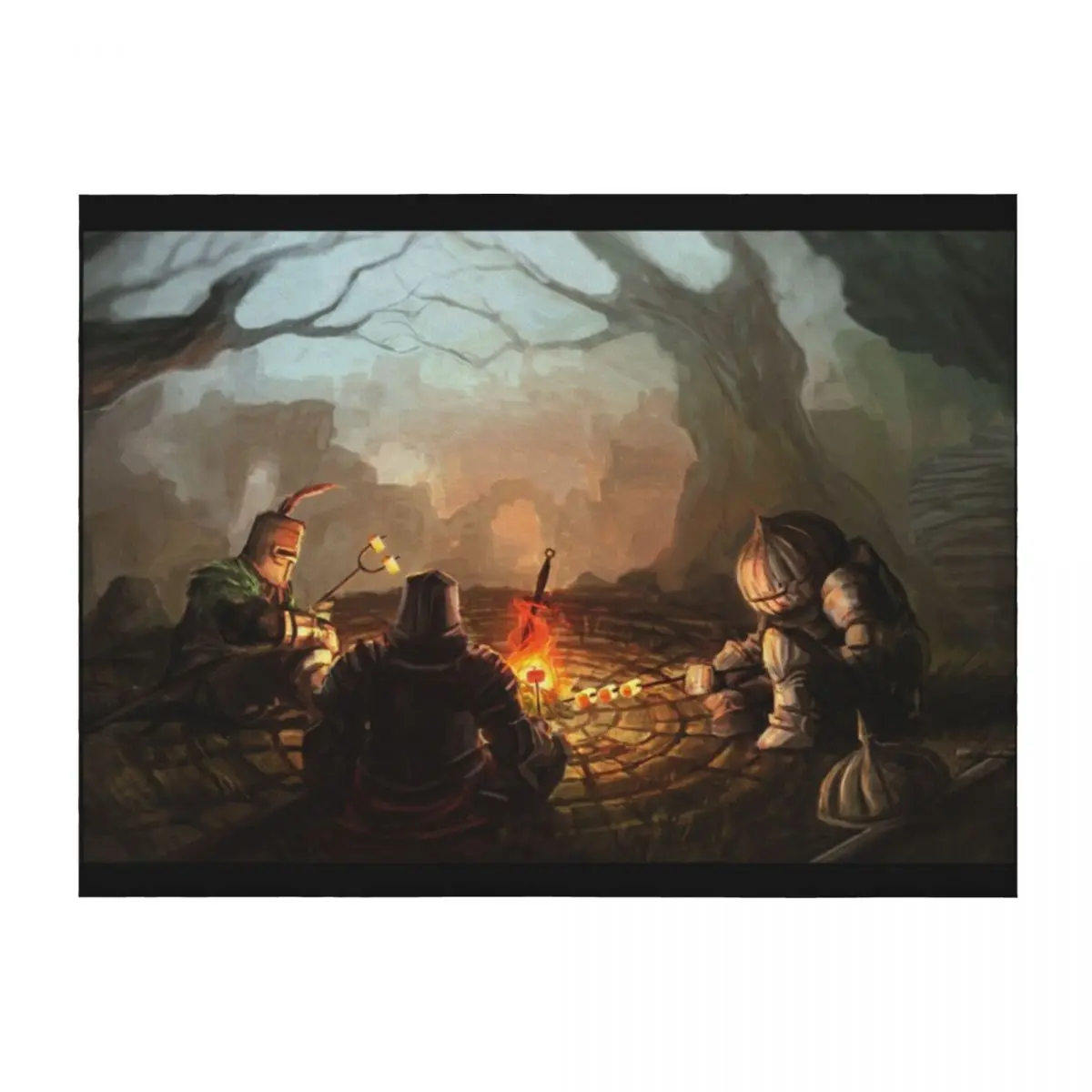 

Bloodborne Around The Campfire Throw Blanket Luxury Throw Winter beds Plaid Giant Sofa Blankets