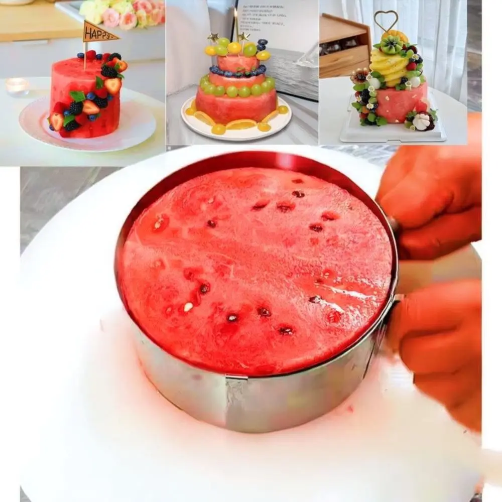 Expandable Stainless Steel Mousse Ring Round Cake Mold Adjustable Baking Tool For Kitchen Pastry Supplies Chef Baking