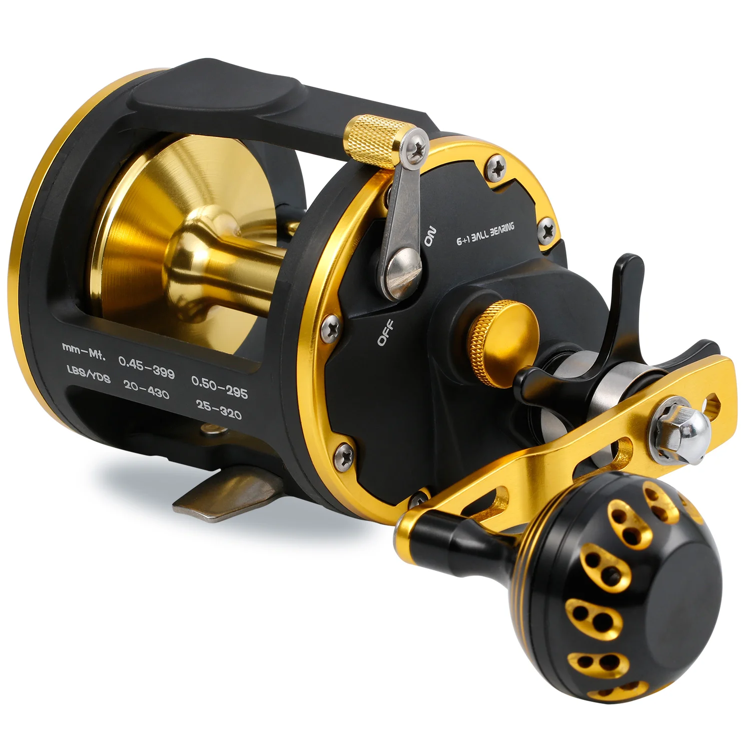 Sougayilang Trolling Fishing Reels 6BB 4.1:1 High Speed Ratio Super Strong Right Hand Reel Max Drag 28kg for Sea Fishing Tackle