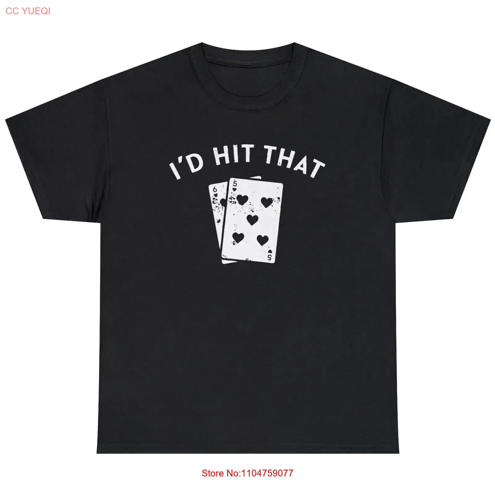 I'd Hit That Funny Blackjack Casino Gambler Humor T shirt vintage Washed Stylish fashion Versatile Slightly graphic Casual