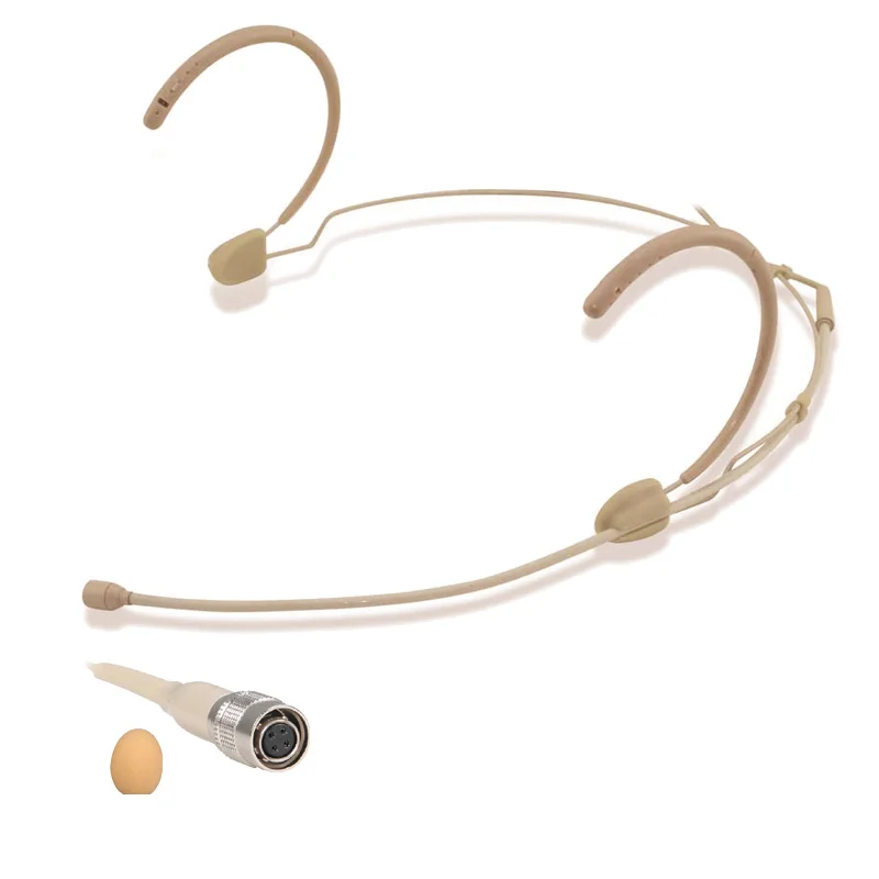 

ATM28 Beige Dual Ears Face Headset Microphone For Audio-Technica ATW Series Wireless Hirose 4Pin AT4 Omni