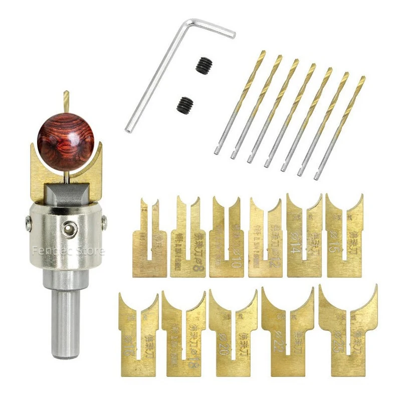 6-25mm Holzbearbeitung Runde Perle Cutter Perle Bohrer Buddha Ball Router Bit Fräser Holzbearbeitung Werkzeug Set