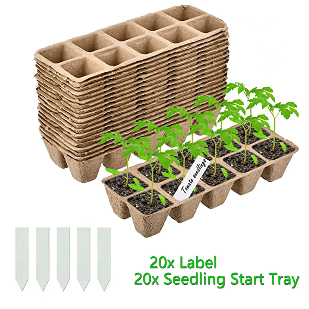 

10/20Pcs Seed Starter Tray 10 Cells Biodegradable Pots Seedling Germination Trays Plant Starter Trays for Garden Balcony Plants