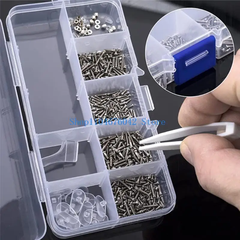 5asd Eyeglass Repair Glasses Repair Tool with Glasses Screws, Silicone Nose Pad, Tool Eye Glasses Repairing Set