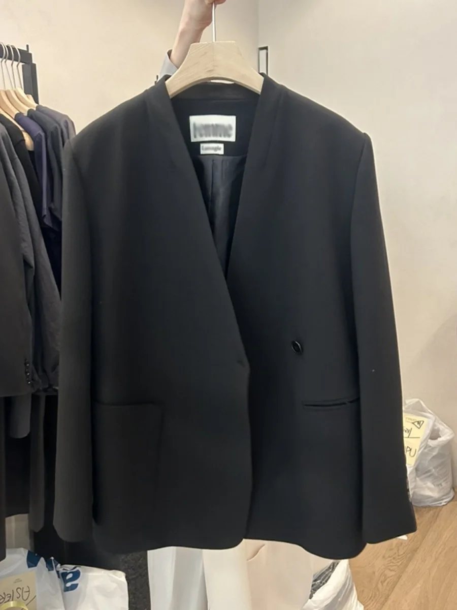 

Дизайнерский женский костюм-пиджак: повседневный, средней длины, с длинными рукавами, однотонный, для офиса, весенняя новинка