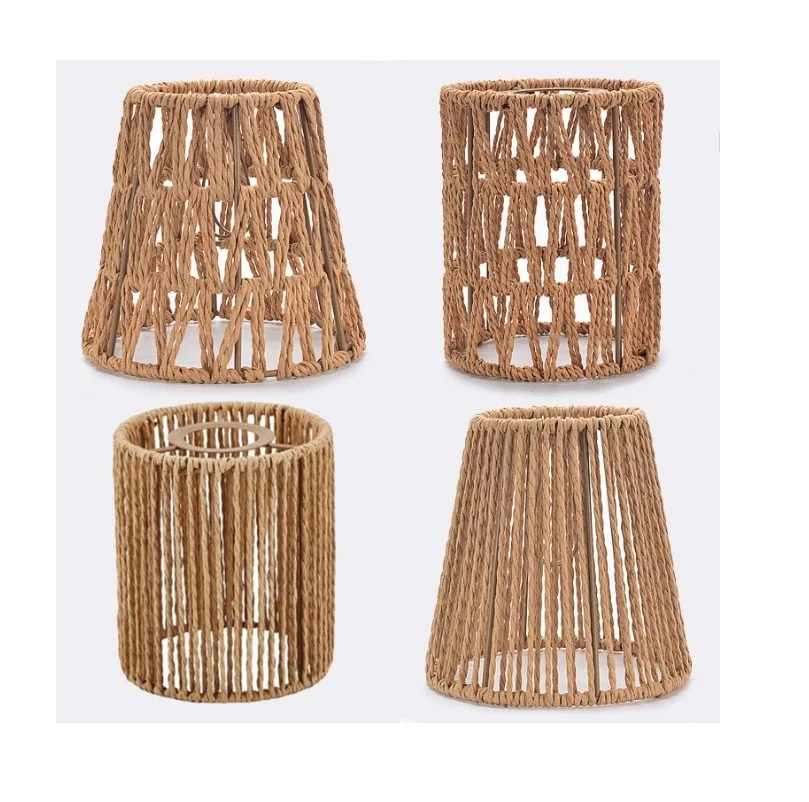 

Hand-woven Clamp-type Paper String E27 Lampshade - for Living Room, Bedroom, Dining Room, Ceiling/Wall/Table Lamps & as Gifts