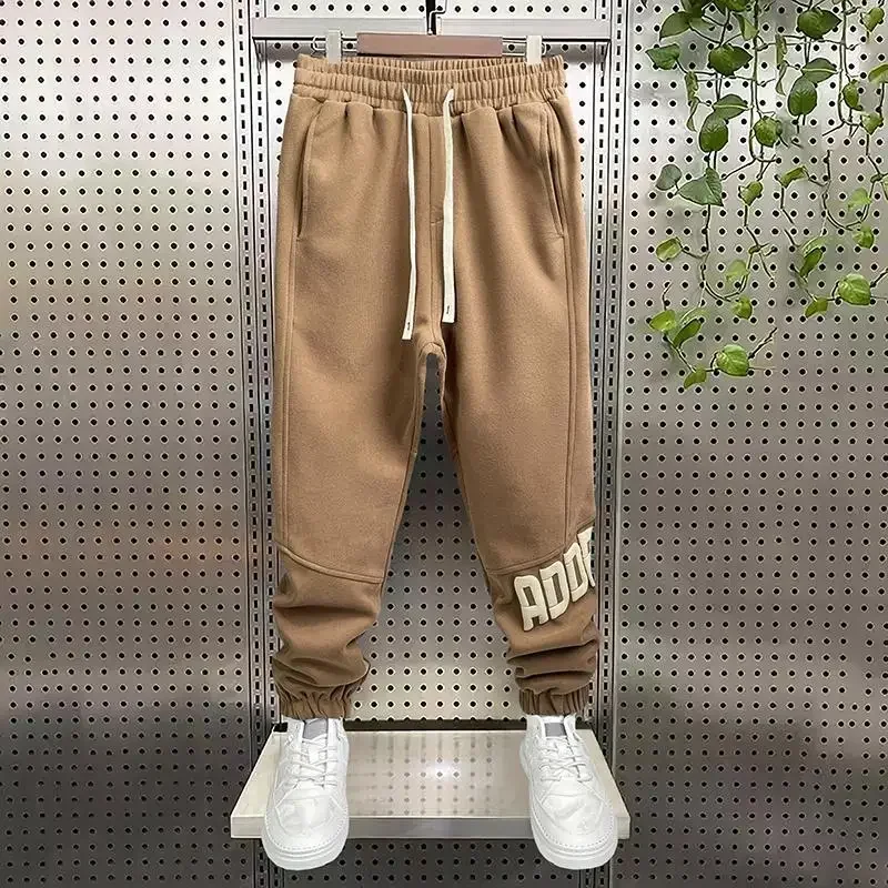 Outdoor Stretch Hiking Men's Cargo Pants Brown Autumn Letter Male Trousers Y2k Harajuku Fashion Nylon Big Size New in Oversize