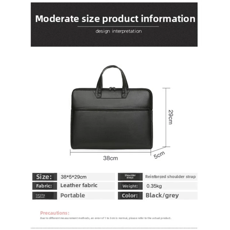 Fashion Men'S Large Capacity Handbag, Briefcase - Adjustable Crossbody Bag And Shoulder Bag With Multiple Compartments