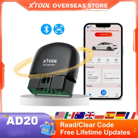 XTOOL AD20 Code Reader OBD2 Scanner IOS Android Car Diagnostic Tool Check Engine Light Battery Test Free Update