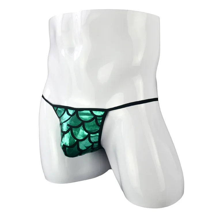لامعة مقياس السمك تصميم ملخصات للرجال المثيرة منخفضة الخصر U محدب الحقيبة سراويل مثليون جنسيا مثير الملابس الداخلية سيسي عالية شوكة الاباحية Tangas