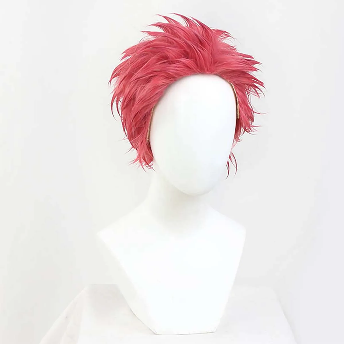 Hombres Halloween Anime Fans Akaza Cosplay Vino Rojo Onda Corta Cosplay Pelucas de Pelo Sintético Resistente Al Calor