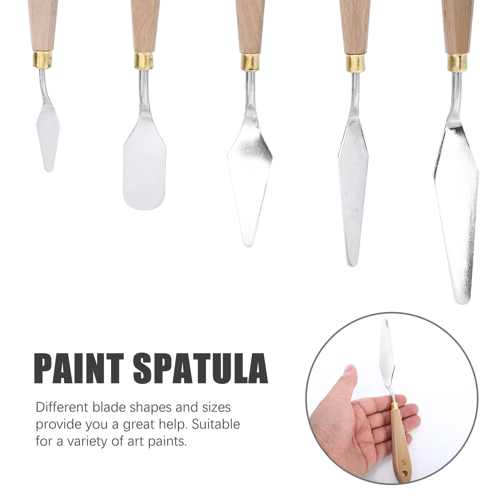 

10pcs Oil Knives Set Wooden Handle Mixing Scraper For Artists Art Tool Spatula Clay Craft Painting Knives Projects