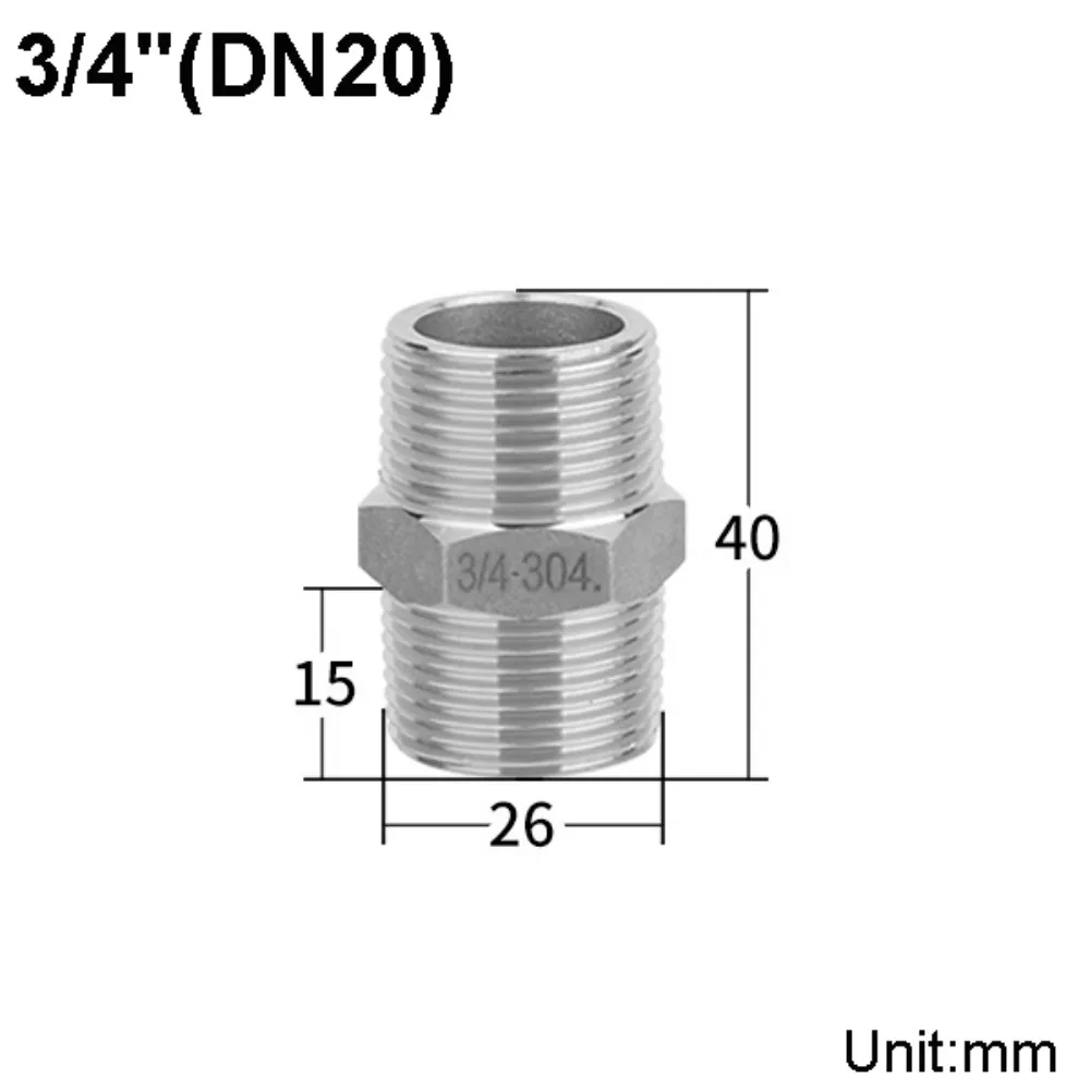 Durable 304 Stainless Steel Pipe Fitting Connector 1/8 1/4 3/8 1/2 3/4 1