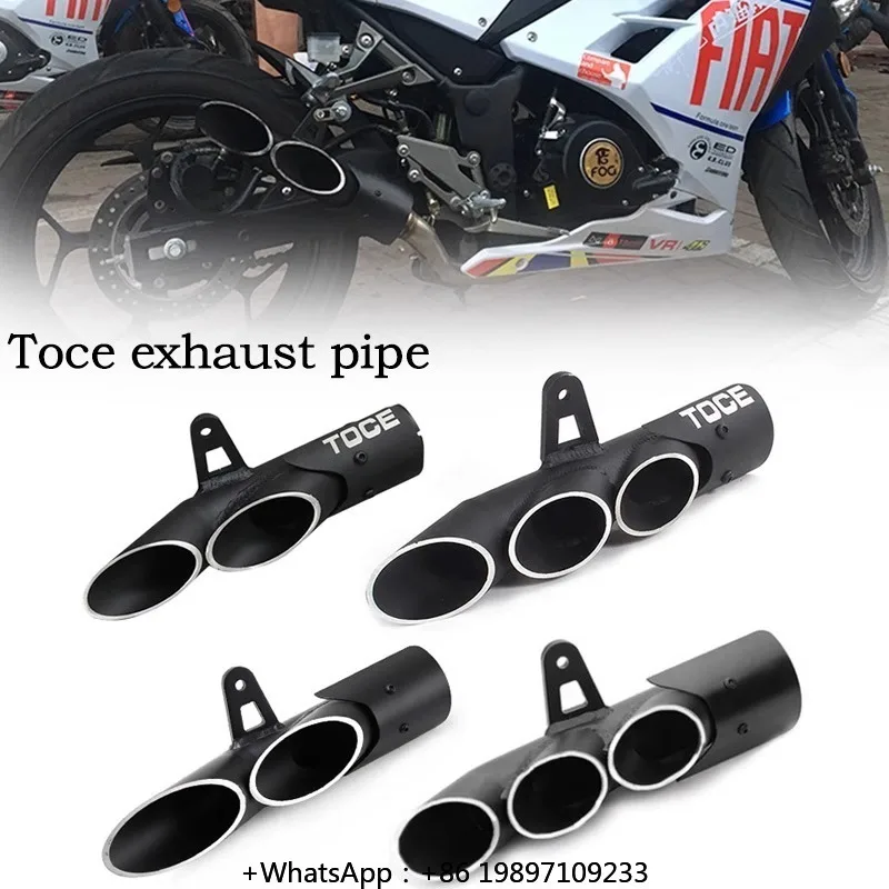 

Motorcycle R1 R6 Z750 Z800 CBR1000 modified straight row fried street TOCE double/three hole exhaust pipe