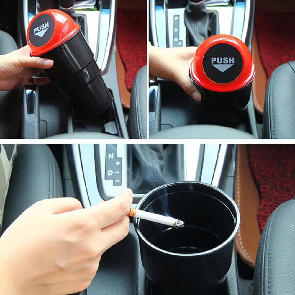 Picture 6: Creative Portable Mini Cute Car Trash Can Storage Box Bin with Spring Cover