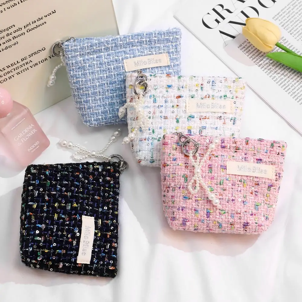 

Small Fragrance Style Coin Purse Portable Pearl Pendant Mini Cosmetic Bags Exquisite Small Fresh Storage Bag