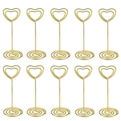 10pcs Heart Shape Table Number Name Place Card Holders Stands Picture Memo Note Clips Wedding Birthday Party Event Decorations