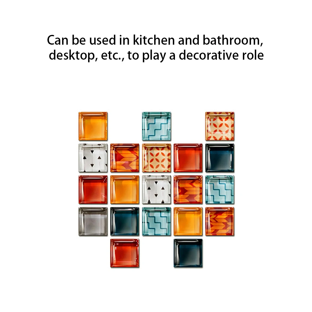 10 조각 모자이크 벽 스티커 자체 접착 타일 스티커 장면 레이아웃 액세서리 방 장식 블루 10*10*20PCS