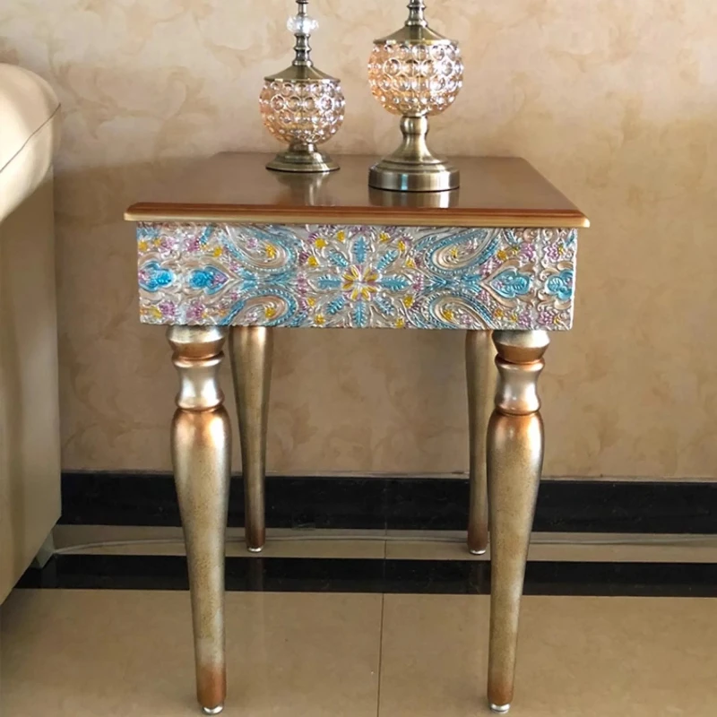 Neoclassical side table Modern Chinese light luxury living room Sofa side tablecorner  Bedroom bedside table