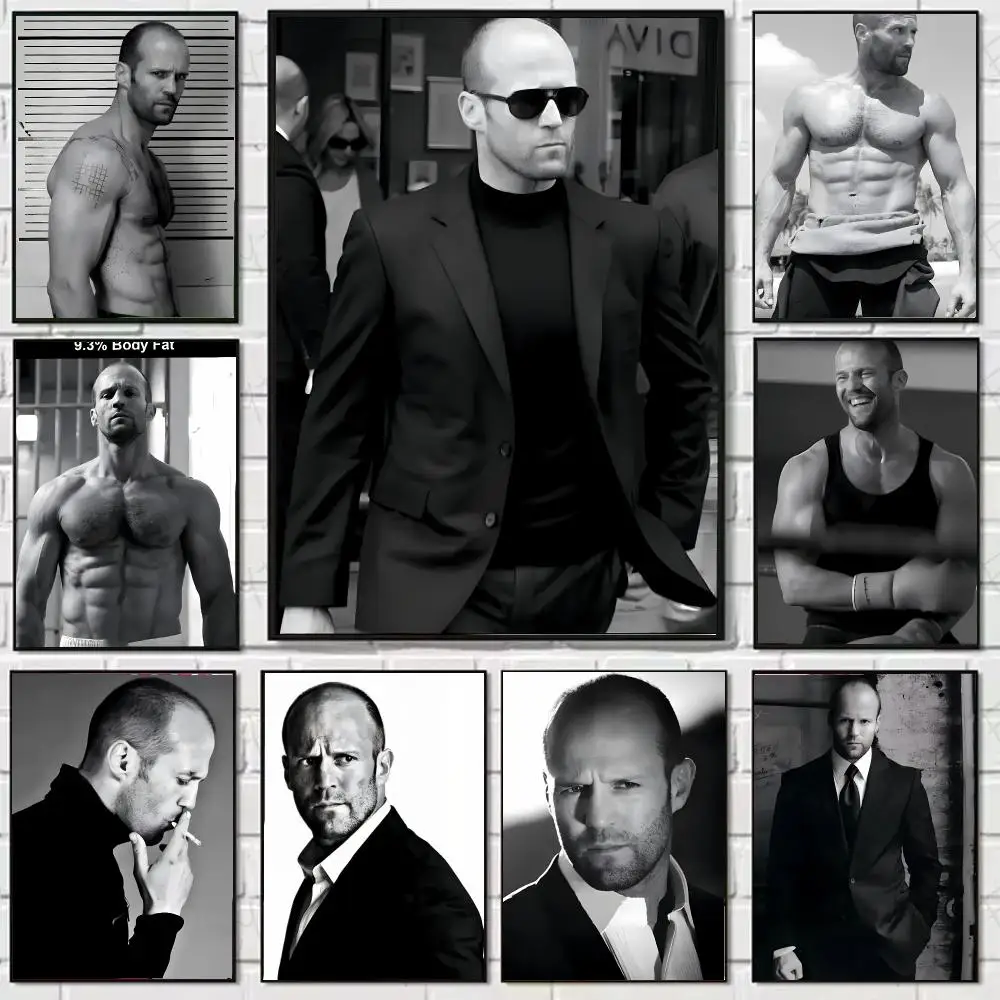 j-Jason Statham Action_Star Poster Stickers, suitable for game rooms, bedrooms, corridors, home wall art decor, gifts