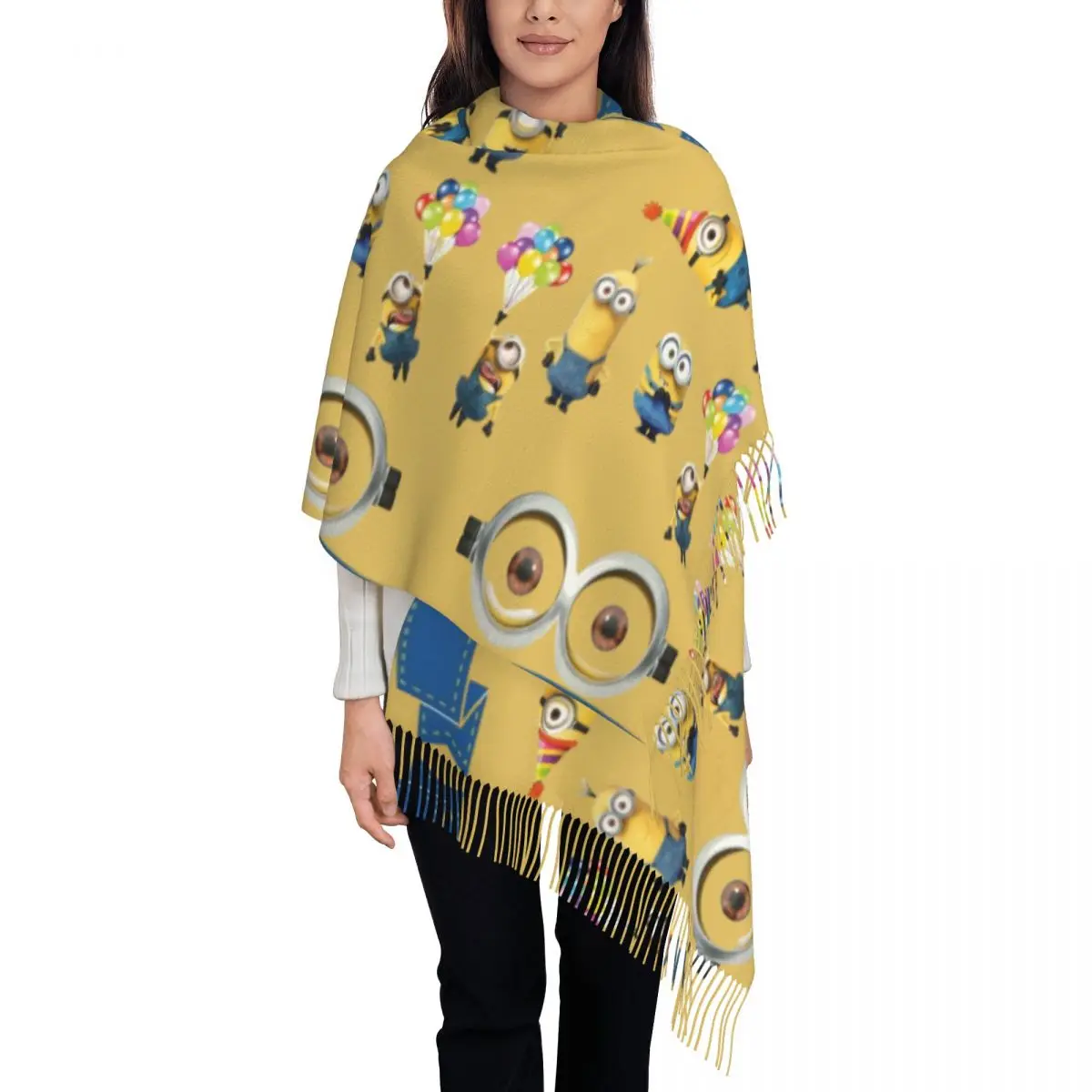 Custom Printed M-Minions Collage Anime Scarf Women Men Winter Warm Scarves Shawls Wraps