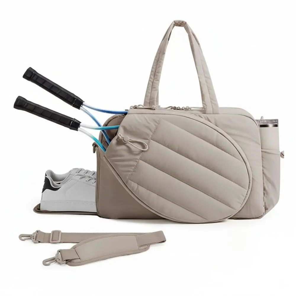 Fashion Large Capacity Tennis Gym Bag Holds 2 Rackets Dry-wet Separation Tennis Bag Fluffy Portable Women's Handbag Weekend