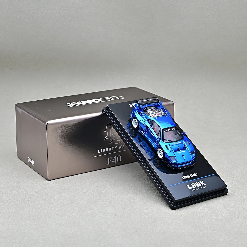 1:64 LBWKF40 Chroom Zwart legering gegoten miniatuurmodel, decoratie voor volwassenen, jongensspeelgoed, verjaardagscadeau voor kinderen