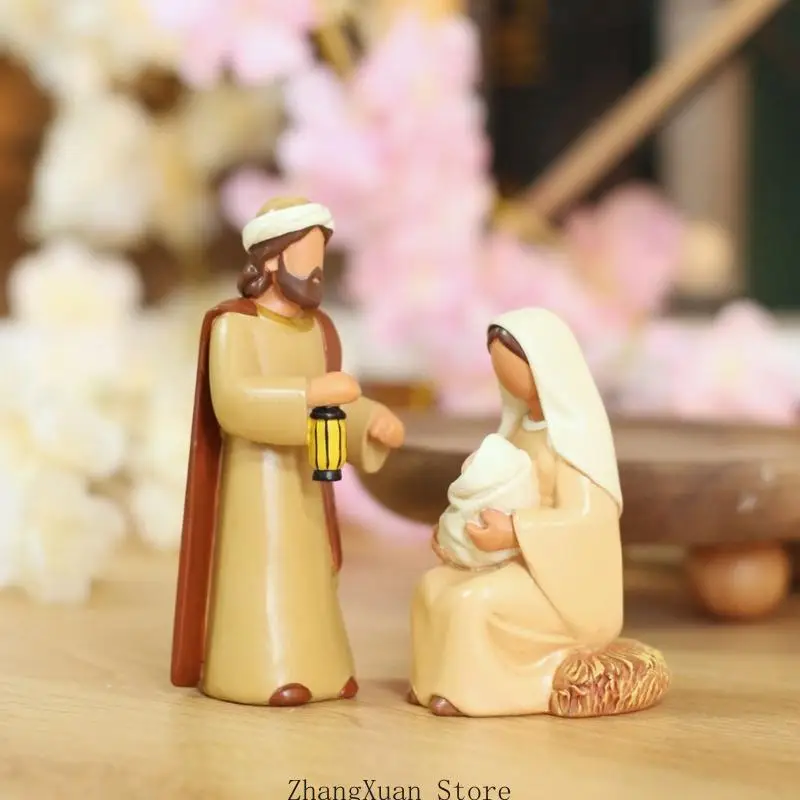 Aufrechte Figuren der Heiligen Familie für Schreibtische und Schaufensterdekorationen zu Weihnachten 3XUF – Detail 2