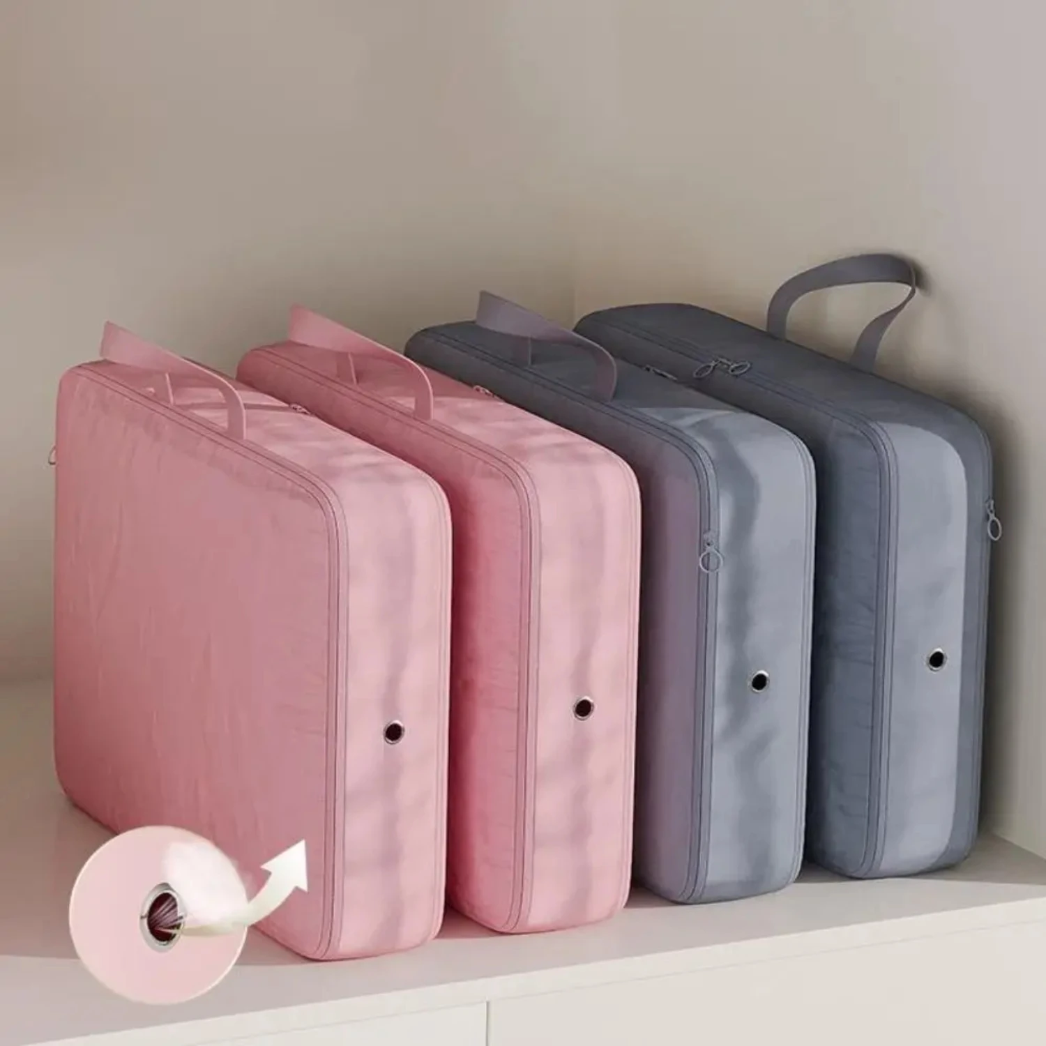 Travel Clothes Compression Packing Cube Puffer Jacket Organizer Foldable Luggage Suitcase Wardrobe Drawer - Compressed