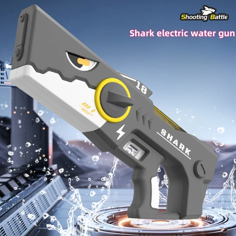 

New Shark Automatic Summer Powerful Electric Water Gun High Tech Spray Pool Outdoor Beach Water Fight Toy Weapons for Kids Game