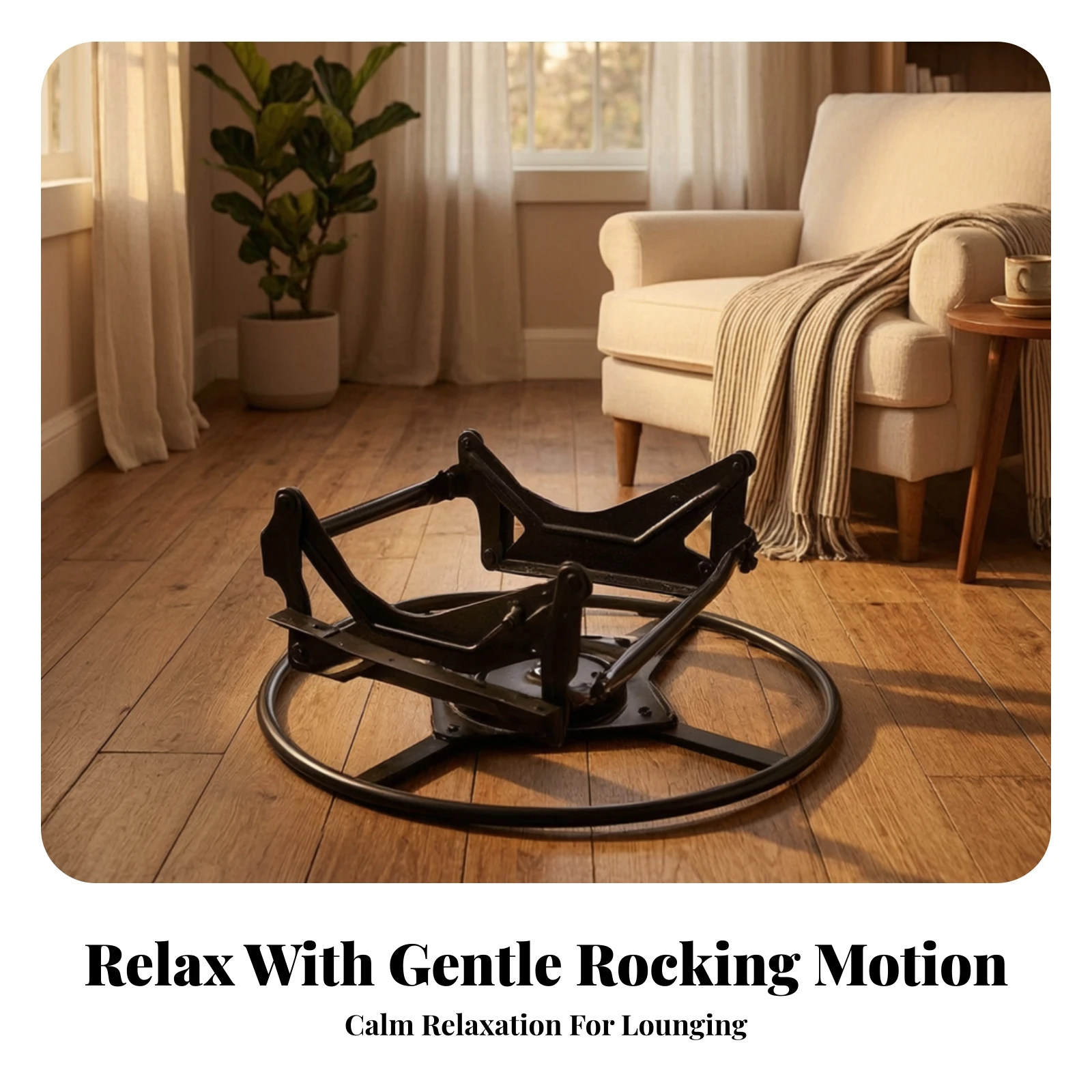 Sofa Swivel Circular Base 360-Degree Chair Base with Swivel Bottom Mechanism Low-Profile Rotating Tray Hardware Smooth