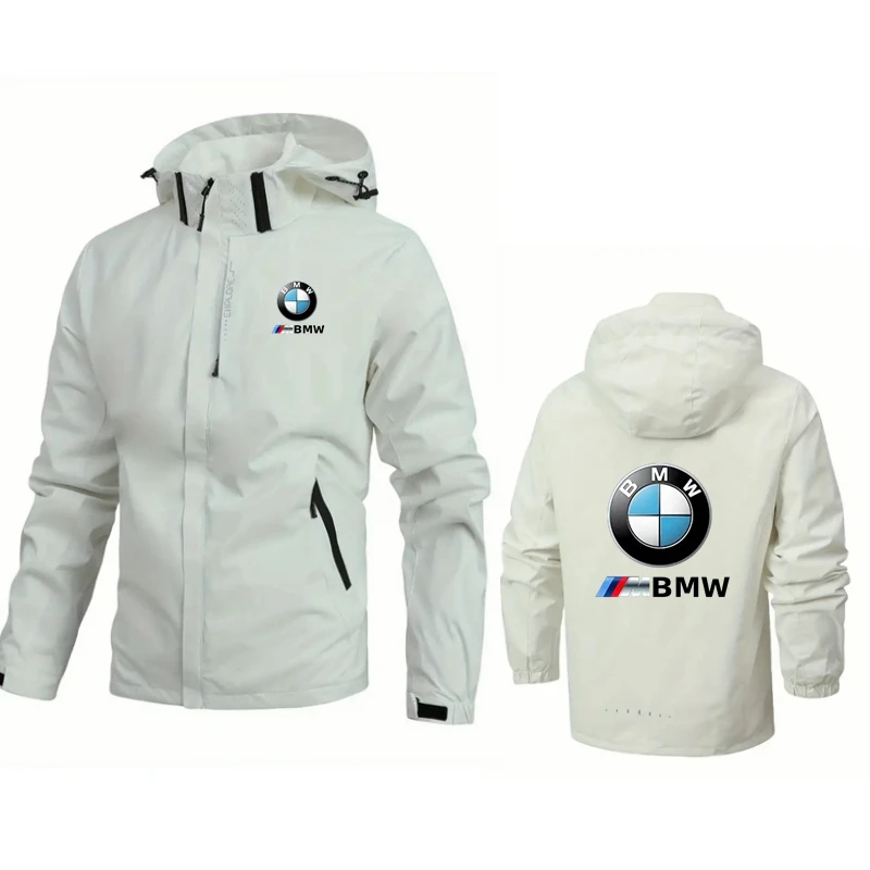 BMW Men's Waterproof Rain racing car Jacket Lightweight Hooded Outdoor Raincoat Hiking Windproof Jacket Climbing Outdoor Jackets