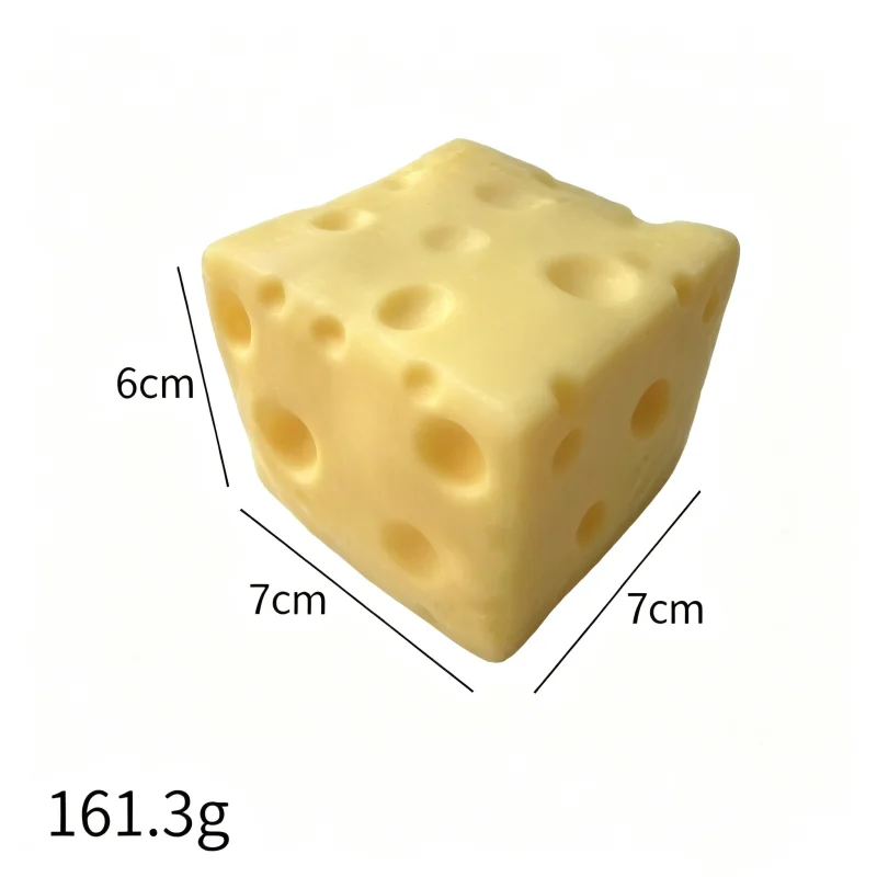 1 Stück Jumbo Käsewürfel Stressball Großer Formbarer Käse-Squeeze-Ball Nicht-Springender Fidget-Spielzeug ASMR Sensorisches Anti-Stress Festival-Geschenk