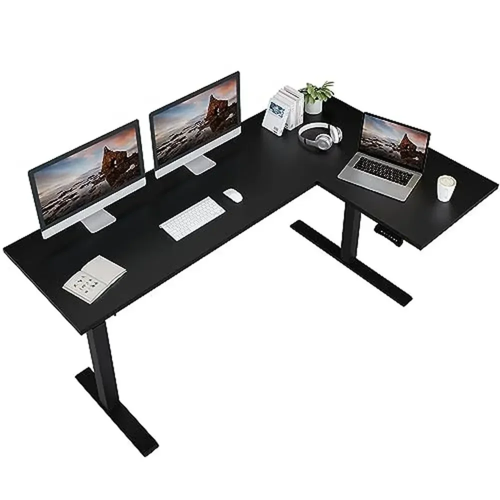 1. Electric L Shaped Standing Desk Adjustable Height Home Office Table Dual Motor Sit Stand Up Desk2. Splice Board Corner Desk