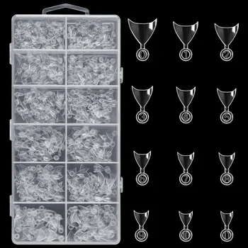 짧은 스틸레토 네일 팁, 하프 커버 아크릴, 프랑스 스타일, 뾰족한 손톱 익스텐션, 네일 도구, 600 개 