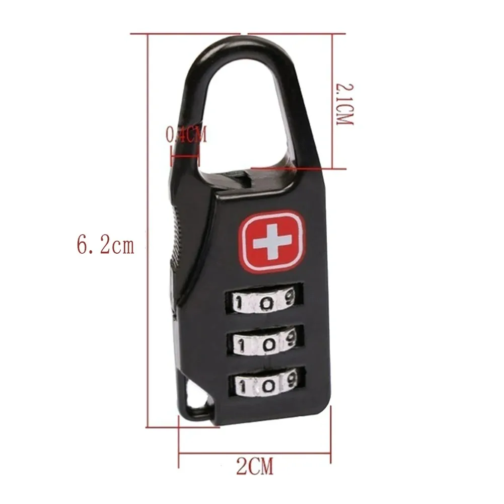 1-5PCS Portable Alloy Lock Padlock Outdoor Travel Luggage Zipper Backpack Handbag Safe Anti-theft Combination Code Number Lock